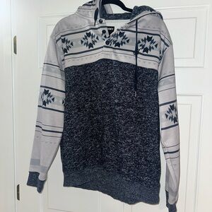 Hooey Gray and Navy blue Geometric Hoodie